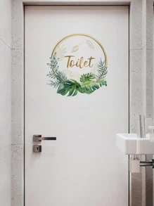 1pc Self-Adhesive Pvc Toilet/Bathroom Door Sign Sticker,Stickers,Wall Decal, Vinyl Decal For Home Decorations,Spring Decoration Items Refresh Your Home,Rama Decoration Stickers Gifts Birthday Graduation