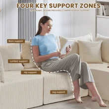 104" Modular Sectional Sofa, Modern L Shaped Cloud Couch With Deep Seats & Chaise &4 Seater Couch -  DIY Combination Sectional Couches, Ideal Couches For Living Room Bedroom - Màu be - Xem 9