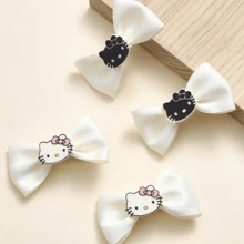 Sanrio 2 Stücke Sanrio Hello Kitty Cartoon süße rosa Hello Kitty Haarspangen und Haarband, geeignet zum Verschenken und für den täglichen Gebrauch (einige Teile können zufällig sein), Rückkehr zur Schule