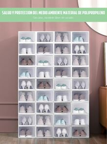 CasaBella 14 piezas Caja de zapatos de almacenamiento, zapatero apilable, caja de zapatos de plástico para el hogar