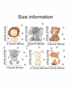 1 套卡通大象、狮子、长颈鹿、星星、月亮墙贴儿童房装饰自粘式