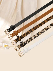 5 chiếc thắt lưng nữ khóa vuông cổ điển, thắt lưng trang trí thời trang thanh lịch và đa năng cho mùa hè, mùa thu, mùa đông, Halloween - Nhiều màu - Xem 4