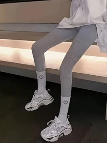 10 par sportowych długich skarpet rurkowych z wzorem w serca, pończochy damskie i rajstopy (1/3/6/10 par), jesień