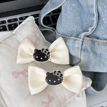 Sanrio 2 Stücke Sanrio Hello Kitty Cartoon süße rosa Hello Kitty Haarspangen und Haarband, geeignet zum Verschenken und für den täglichen Gebrauch (einige Teile können zufällig sein), Rückkehr zur Schule