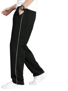 Men's Tactel Sports Pants, Plain, Reinforced Stitching - màu đen - Xem 2