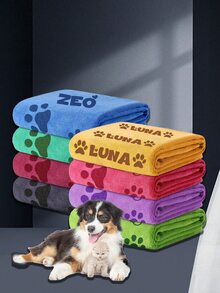 منشفة استحمام مخصصة للقطط والكلاب، قابلة للطباعة بالاسم، ماصة للرطوبة بشكل عالي، سريعة التجفيف، سهلة التنظيف، مناسبة للاستحمام، مسح البراثن، إلخ. هذه المنشفة السوبر من الألياف الدقيقة سريعة التجفيف مصممة خصيصًا للجراء، ماصة للرطوبة بشكل عالي، مناسبة للكلاب المتوسطة الحجم. مثالية للقطط والكلاب! هدية عيد الميلاد - متعدد الألوان - مشاهدة 6