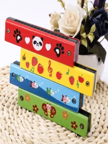 16-Hole Double Row Harmonica, Metal Painted, Steel Construction, Musical Instrument Toy Gift For Christmas, New Year, Students