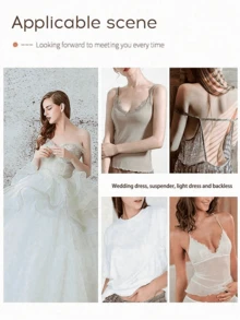 12 件硅胶隐形提拉文胸，提升和增强乳沟，适合小胸围、露背、无肩带文胸，适合礼服、约会、婚礼（2/12 件） - 彩色 - 查看 6