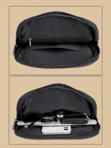 男士 PU 皮革斜挎包，休闲斜挎包，旅行包，带手机钱包