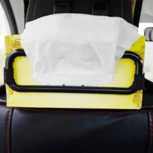 1pc Universal Car Tissue Holder With Adjustable Strap - Yellow Plastic Box For Handkerchief, Tissue Paper And Organizer Bags - Suitable For Sunvisor And Dashboard Storage, Dashboard Organizer | Decorative Box | Durable Plastic, Tissue Holder - Black - View 2