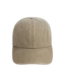1pc Women's Solid Color Distressed Washed Daily Wear Retro Baseball Cap