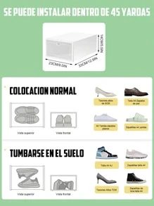 CasaBella 14 piezas Caja de zapatos de almacenamiento, zapatero apilable, caja de zapatos de plástico para el hogar