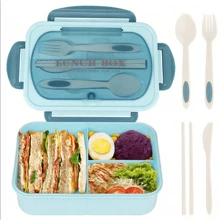 1pc 1200ml Adult Bento Box With Cutlery And Leak Proof Lid, 3-Layer Lunch Box, School Supplies, Back To School (Cutlery, Lunch Box, And Storage Bag Can Be Purchased)