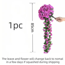 Nejlue Artificial Flowers/Plants1111 Home & Living 2 件 85 厘米人造假吊花植物，用于户外秋季装饰，1 件仿丝绸紫罗兰抗紫外线真实蔓生藤蔓，用于家居装饰、房间装饰、花园装饰、墙壁装饰、室内外装饰、卧室装饰、婚礼装饰、餐桌装饰、圣诞装饰、派对装饰、生日装饰