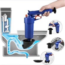 1 Peça Dispositivo Desentupidor de Vaso Sanitário Poderoso, Anti-Respingos, Pneumático de Alta Pressão, Desentupidor de Dreno, Desentupidor de Banheiro, Pia, Banheira, na Cor Preta