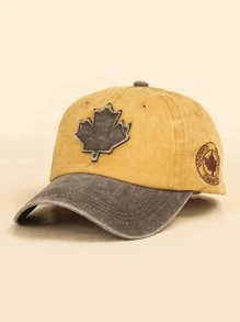 1 pezzo Cappellino da baseball stile retrò europeo e americano con ricamo a 3D a foglie e lettera, adatto per look casual quotidiani da uomo