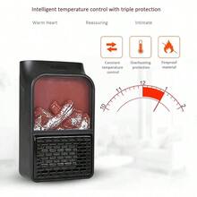 1 Pieza Calentador Eléctrico Portátil 1000W, Temporizador y Control de Temperatura, Calefactor Seguro para Invierno en Hogar u Oficina - Tipo de Enchufe A USA (110-127V) - Ver 4