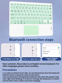 Etui z klawiaturą i uchwytem na długopis, odłączana i ładowalna klawiatura z panelem dotykowym (280 mAh) kompatybilna z Samsung Galaxy Tab / IPad / Redmi Pad Se, magnetyczna klawiatura Bluetooth (miętowa zieleń)