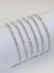 12 Stücke/6 Stücke glänzendes Tennis-Armband für Frauen - vielseitig & elegantes Stretch-Armband, geeignet für den Alltagsgebrauch und Partys, ideales Valentinstags-Geschenk