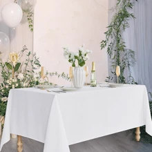 1 Piece White 90-Inch Round Tablecloth: Wrinkle-Resistant And Washable Banquet Tablecloth; Spill-Proof High-Density Fabric Tablecloth Suitable For Wedding Events And Daily Household Use.