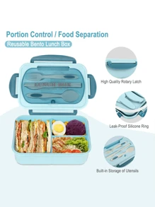 1pc 1200ml Adult Bento Box With Cutlery And Leak Proof Lid, 3-Layer Lunch Box, School Supplies, Back To School (Cutlery, Lunch Box, And Storage Bag Can Be Purchased)
