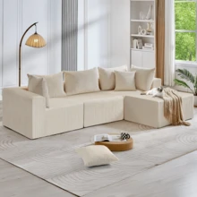 104" Modular Sectional Sofa, Modern L Shaped Cloud Couch With Deep Seats & Chaise &4 Seater Couch -  DIY Combination Sectional Couches, Ideal Couches For Living Room Bedroom - Màu be - Xem 2