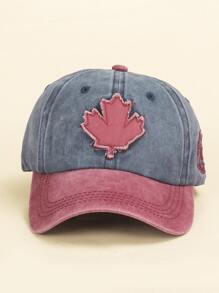 1 pezzo Cappellino da baseball stile retrò europeo e americano con ricamo a 3D a foglie e lettera, adatto per look casual quotidiani da uomo