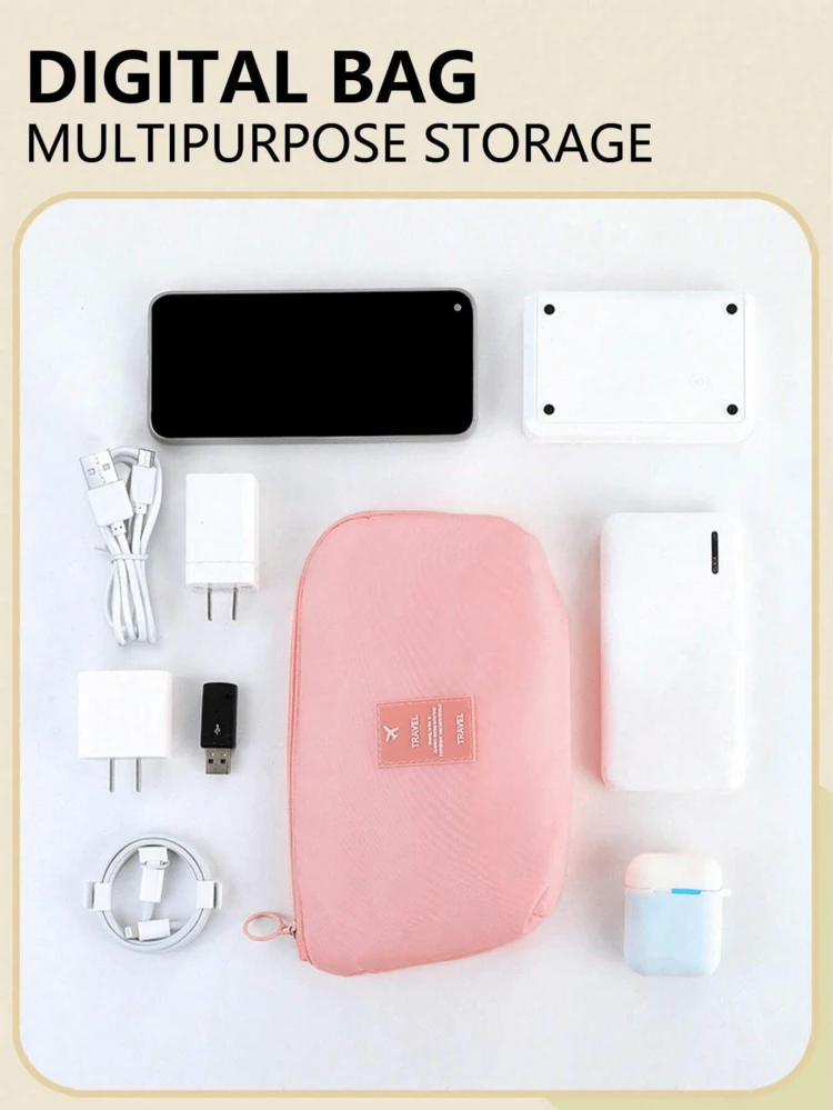 1pc Electronic Organizer, Travel Cable Organizer Bag, Pouch Electronic Accessories Carry Case, Portable Waterproof All-In-One Storage Bag For Cable, Cord, Charger, Phone Travel Essentials Travel Accessories Travel Organizercharger Case Office Must Haves Digital Bag Cable Camerabag Electronic Data Cable Organizer Storage Power Bank Cover Forwallet Travel Camera Bag Women Man Child's Christmas Gifts Essential Teacher Supplies Waterproof Lightweight Large Capacity Portable Accessories - Multicolor - View 3