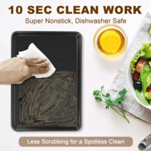 1 件不粘烤盘，厨房烤盘，耐热不粘，家用烤盘，蛋糕模具，烤箱饼干烘焙，长方形饼干托盘，易于清洁，适用于饼干、蛋糕和面包 - 彩色 - 查看 9