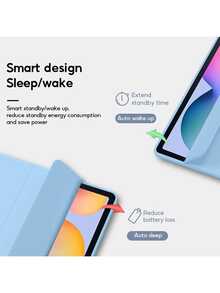 Foldable Tablet Case Compatible With Samsung Galaxy Tab S9 Fe S8 S7 A9 + A7 Lite S6 Lite / Tab P11 Plus, Compatible With Huawei MatePad /Redmi Pad Se, Shockproof Protective Cover(SKY BLUE) - Sky Blue - View 3