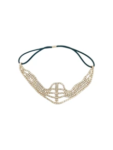 水钻装饰发带派对皇冠头饰头箍头巾发带吸汗带，适合上学、大学、秋冬季女士度假装扮，优雅围巾女士头巾柔软头巾