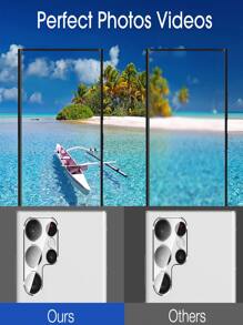 3pcs Tempered Glass Camera Lens Protector Film, High Definition Glossy Surface, Explosion-Proof, Auto Adsorption, High Hardness, Round Edge Dustproof Design, Compatible With Apple/ Galaxy/ Mi/Redmi/Honor/Magic 6 5 Lite And More Models Gift For Birthday, Family, Friends Lens Protector, Phone Accessories