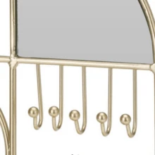 JOYERO DE METAL DORADO CON ESPEJO. TAMAÑO 155 x 155 x 29 mm. COLOR DORADO./ 160X160X295MM - Dorado - Ver 2