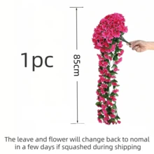 Nejlue Artificial Flowers/Plants1111 Home & Living 2 件 85 厘米人造假吊花植物，用于户外秋季装饰，1 件仿丝绸紫罗兰抗紫外线真实蔓生藤蔓，用于家居装饰、房间装饰、花园装饰、墙壁装饰、室内外装饰、卧室装饰、婚礼装饰、餐桌装饰、圣诞装饰、派对装饰、生日装饰