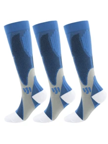 [Compression Socks] 3 Pairs Sports Compression Socks | Running Long Calf Men's And Women's Couple Student Socks - Best Support For Running Bike Flight - Multicolor - View 20
