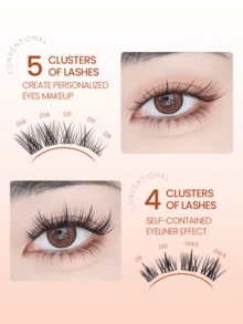 Mlen Diary 睫毛簇，132 件 C 卷 9-14 毫米独立睫毛，DIY 漫画睫毛，可重复使用的自然蓬松睫毛，在家睫毛簇、睫毛簇、独立睫毛、睫毛、假睫毛