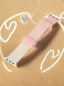 1pc Color Block Magnetic Strap Kids Watch Band Compatible With Apple Watch 38mm 40mm 41mm 42mm 44mm 45mm 46mm 49mm For Girls Boys,Sport Nylon Braided Elastic Loop Replacement Bracelets Compatible With Apple Watch Series10 9 8 7 6 5 4 3 2 1 SE Ultra1/2 For Woman Man Small Wrist