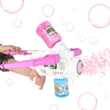 3 In 1 Bow And Arrow Bubble Machine Gun Pink - Pink - View 2