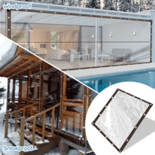 Waterproof Transparent Heavy-Duty Tarp With Buckle - Ideal For Outdoor Camping, Cars, Porches, Terraces, And Canopies, Transparent Waterproof Tarpaulin With Sealing Ring - Rainproof Outdoor Garden Cover Tarp