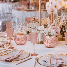GOQODO 6 Stück Discokugel Vasen, multifunktionale Discokugel Pflanzschale Kerzenhalter, bunte Hochzeits-Tischdekoration für Hochzeit, Party, Geburtstag, Heimdekoration, Make-up Aufbewahrung, Süßigkeiten-Glas, kreatives Geschenk, Künstliche Blumendekoration