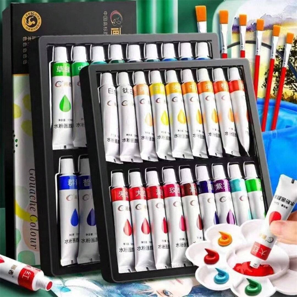 Acrylic Paint Set Of 36 Colors 0.41fl Oz 12ml Bottles, 36 Colors Acrylic Paint No Fading Rich Pigment For Kids Adults Artists Canvas Crafts Wood Painting-Perfect For Artists, Students, Crafts, Diy Wall & Clothes Painting! School Supplies, Back To School
