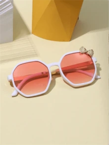 1 par de gafas de moda lindas para niños y niñas, adecuadas para uso al aire libre, fotografía callejera, fiestas y ocasiones de moda - Negro - Ver 1