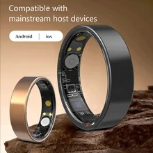 Smart Ring, Lightweight And Comfortable, Supports Multiple Sports Modes, Real-Time Recording Of Sports Data, IP68 Waterproof, Controls Photography, Equipped With A Charging Case, Unisex, Suitable For Android And IOS. - Black - View 2