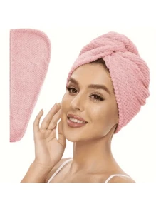 1/3pcs Ultra-Soft Microfiber Hair Turban Towel Wrap For Women - Quick Drying, Coral Velvet, 300GSM Super Absorbent, Comfortable Hair Drying Towel, Ideal Bathroom Accessory, Essential Hair Care Gift, Knitted Polyester, Low Shedding, Fragrance-Free, Suitable For Straight And Curly Hair Back To School Hair Bonnet