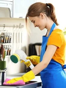 Adjustable Cleaning Brush Window Bathroom Kitchen Tool 5 In 1 Rechargeable - White - View 9