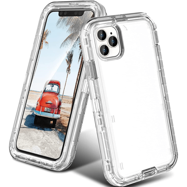 FOGEEK FOGEEK 3-in-1 schwere durchsichtige Handyhülle, [10 Fuß Militärstandard Fallschutz], kompatibel mit iPhone 16, 16 Plus, 16 Pro, 16 Pro Max, TPU+PC Mischung transparentes stoß- und sturzsicheres Gehäuse