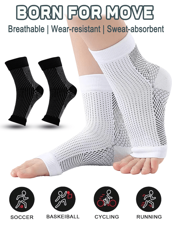 Calcetines de compresión para los tobillos - Soportes de arco para deportes, correr, senderismo, ciclismo | Fundas de pies cómodas y transpirables