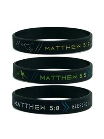 1件/3件宗教圣经经文硅胶手链橡胶腕带