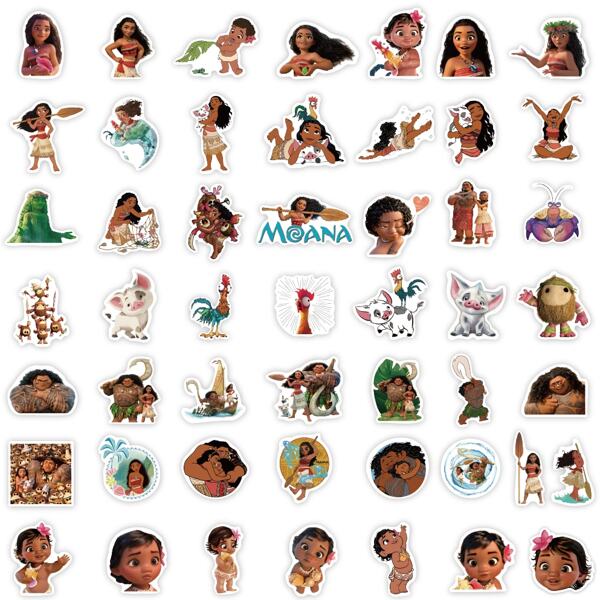 Adesivos  50/100 unidades, adesivos de desenho animado de aventura no oceano, caixa de presente para bagagem, material criativo para contas faça você mesmo, adesivos pequenos de filme recortado à prova d'água