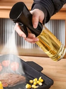 زجاجة رش زيت مطبخ أوعية سعة 200 مل أو 300 مل أو 500 مل لرش زيت الزيتون والطهي والمشويات والخبز والتخييم، أسود، حاوية فارغة لرش الخل وصوص الصويا